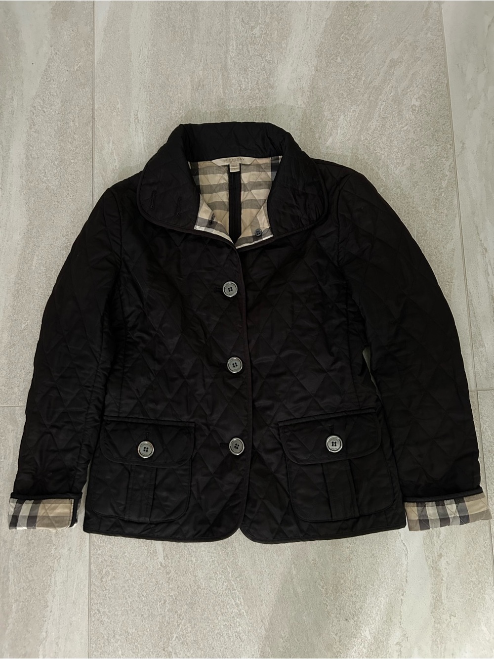 BURBERRY BRIT QUILTED NOVA CHECK JACKET SIZE SMALL